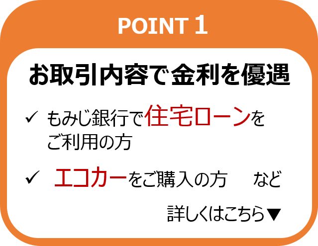 お取引内容で金利を優遇